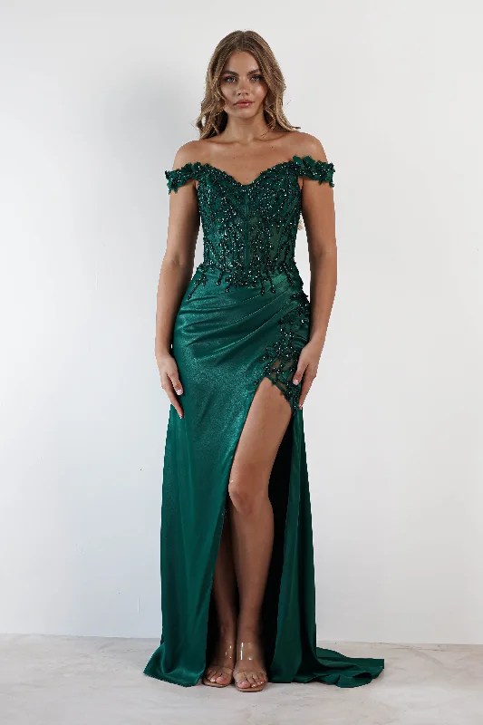 Khacy Embellished Gown | Emerald