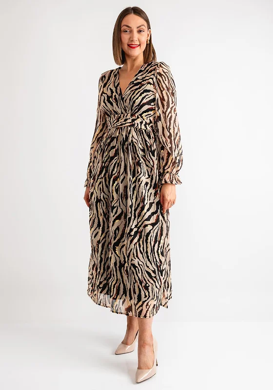 Serafina Collection Zebra Print Maxi Dress, Beige