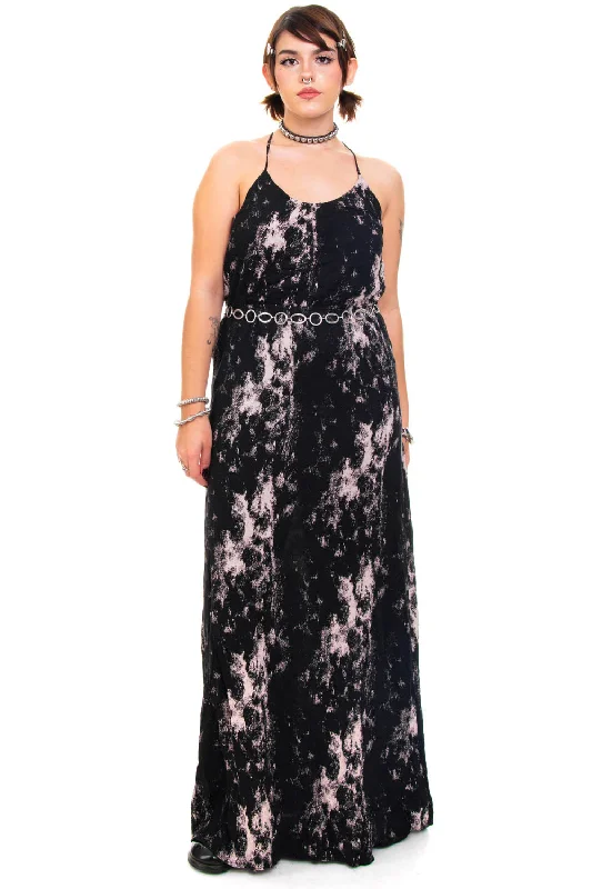 Vintage Y2K Dark Painted Tank Maxi Dress - M/L