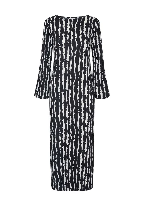 Y.A.S Zenu Print Maxi Dress, Black