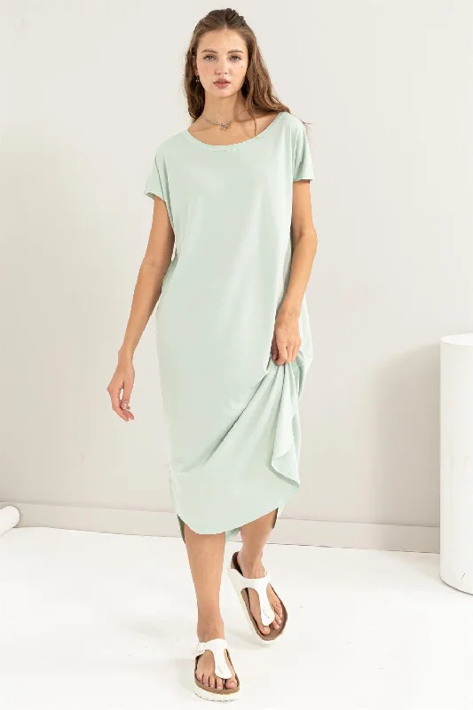 High-Low Slit Midi Dress