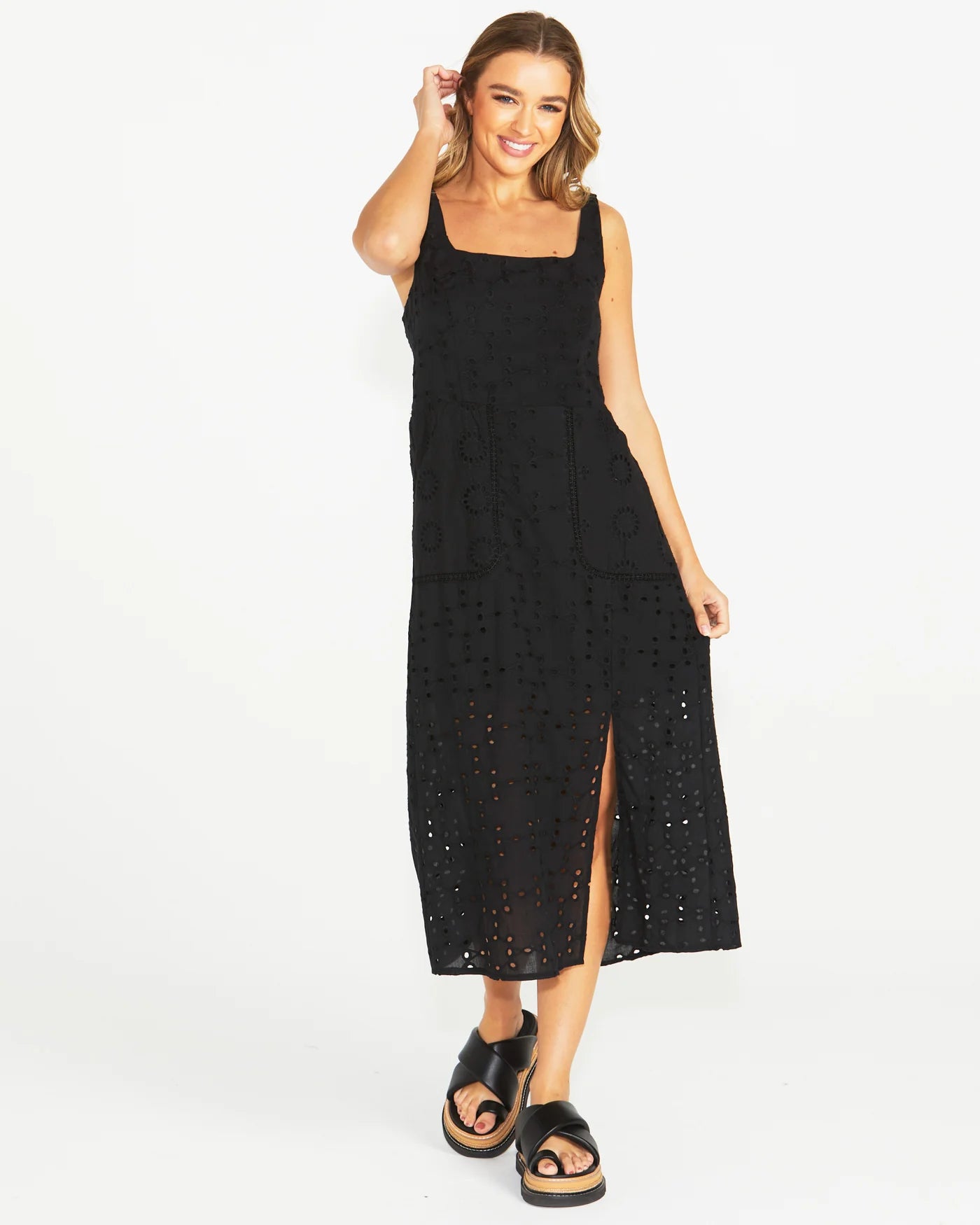 Kirby Black Midi Dress